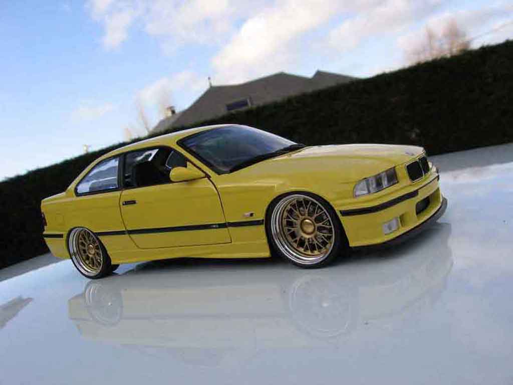 Bmw M3 E36 1/18 Ut Models jaune E36 jantes bbs bords larges modelauto