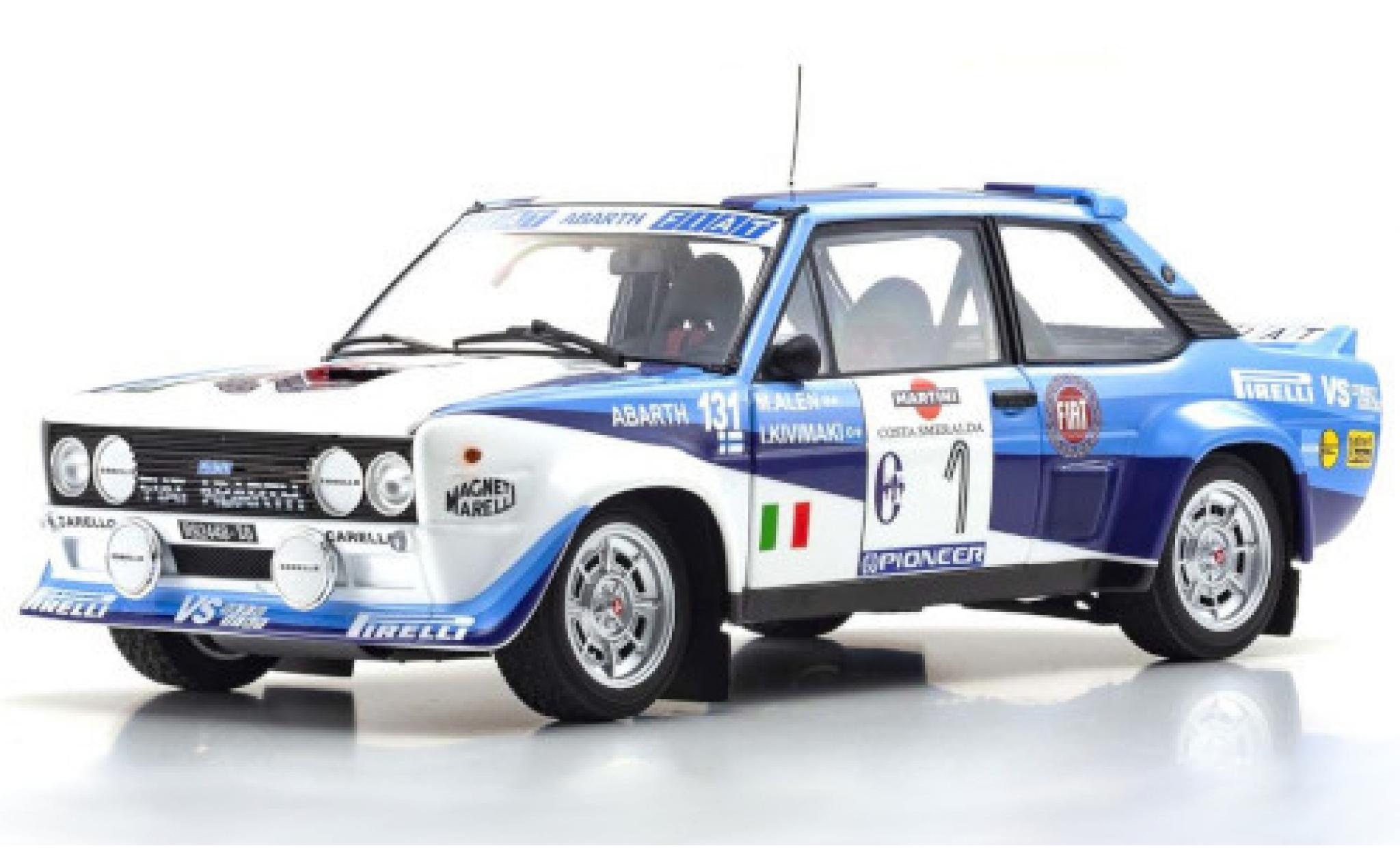 Fiat 131 1/18 Kyosho Abarth No.1 Rally Costa Smeralda 1981 M.Alen/I.Kivim&auml;ki modelauto