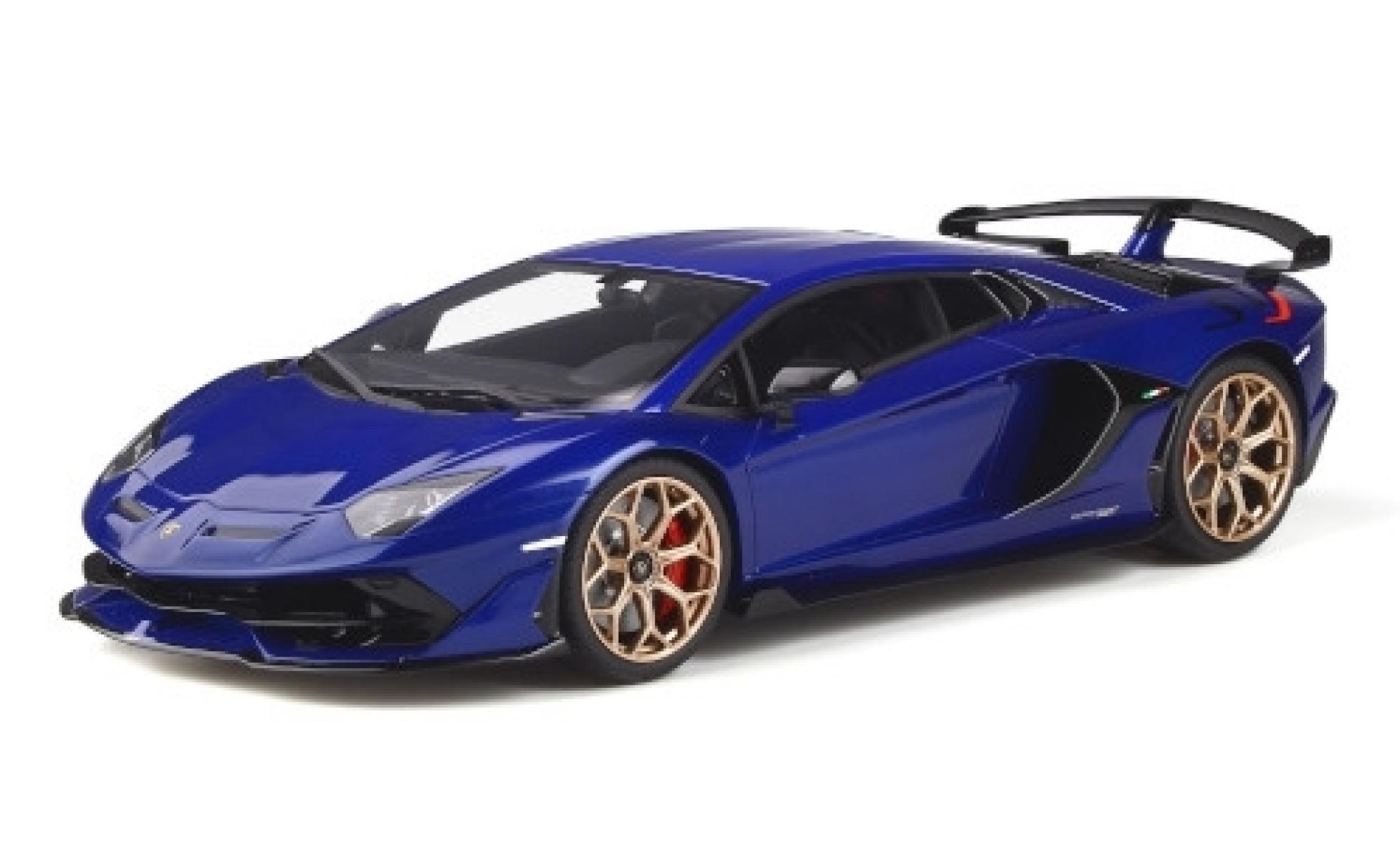 Lamborghini Aventador 1/18 GT Spirit SVJ metallic blauw modelauto