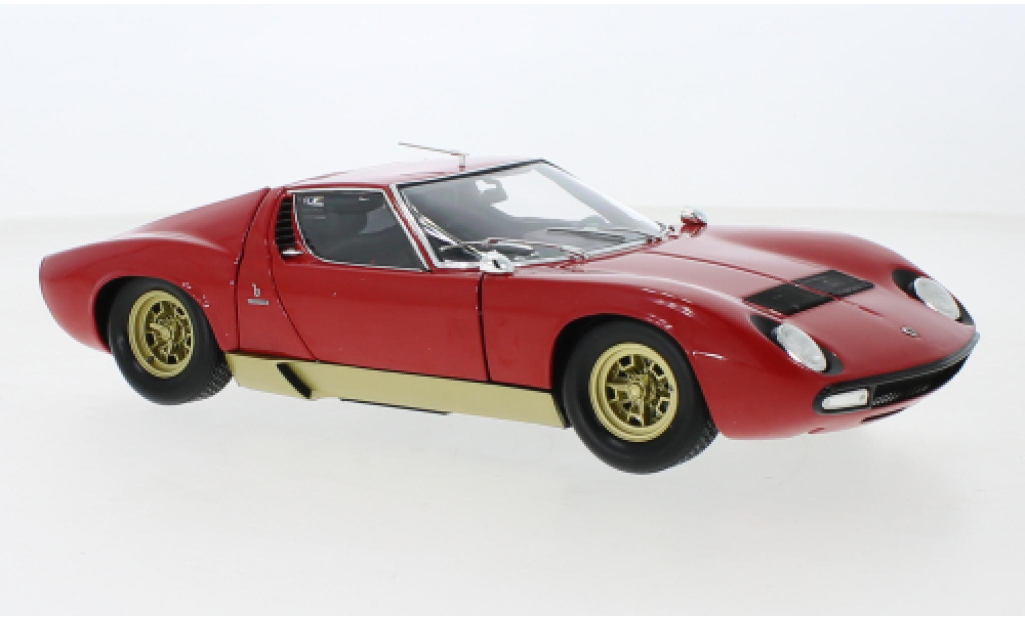 Lamborghini Miura 1/18 Kyosho P400 SV rood/gold 1970 modelauto