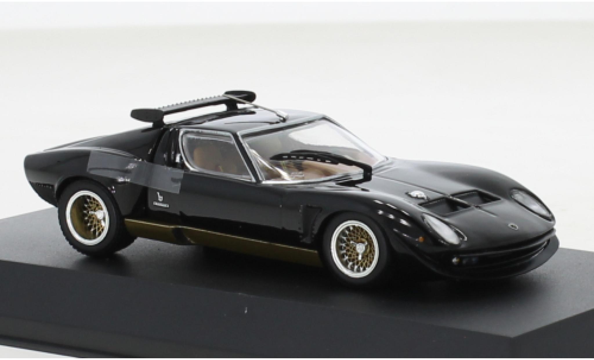 Lamborghini Miura 1/43 Kyosho SVR zwart/gold 1970 modelauto