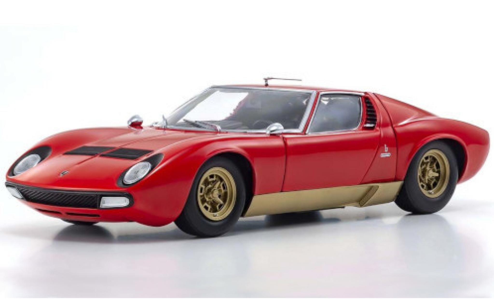 Lamborghini Miura 1/18 Kyosho SV rood/gold 1970 modelauto