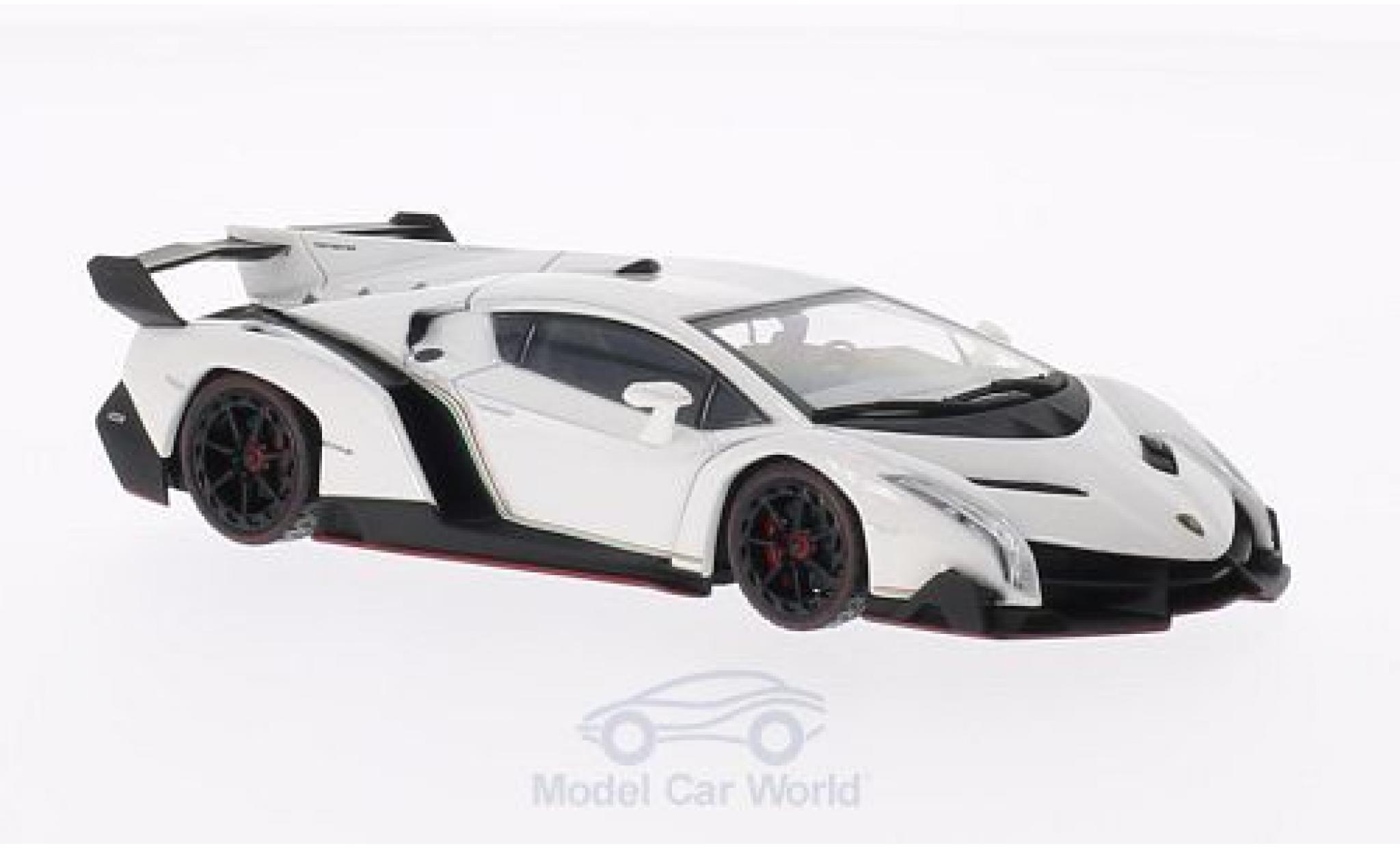 Lamborghini Veneno 1/43 Kyosho wit mit roodem Dekorstreifen modelauto