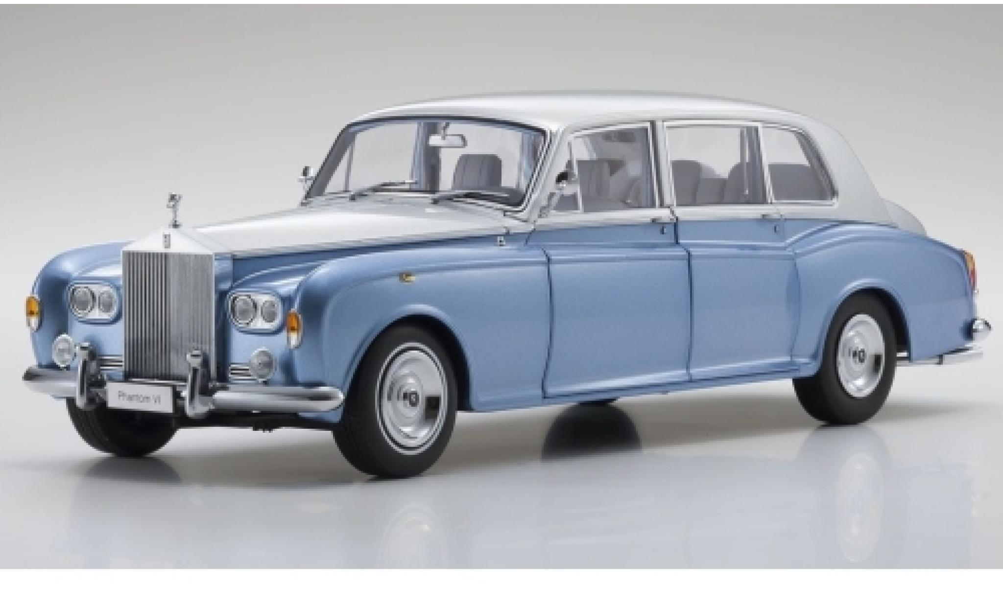 Rolls Royce Phantom 1/18 Kyosho VI metallic blauw/grijs RHD modelauto