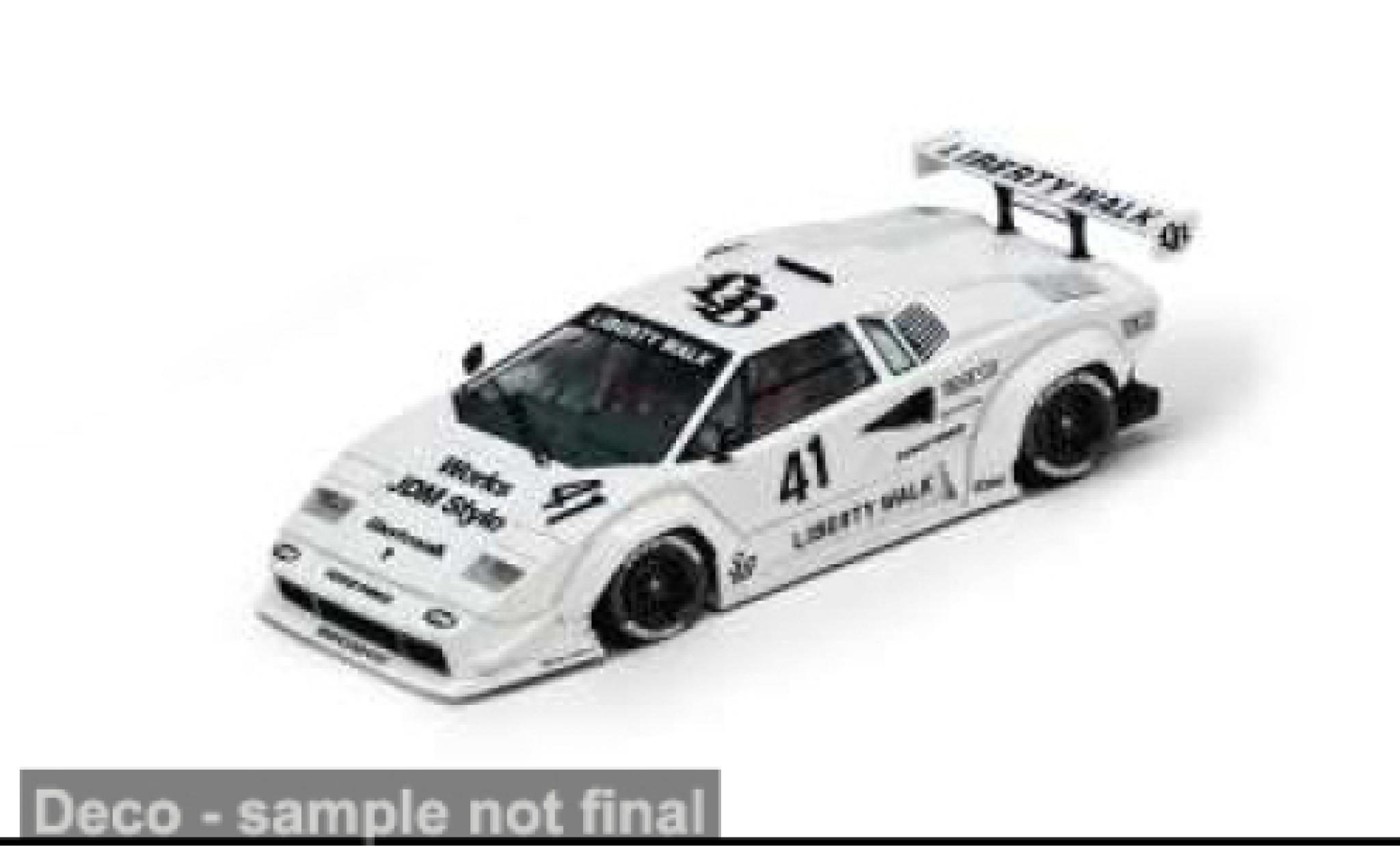 Lamborghini Countach 1/64 INNO64 wit/zwart Liberty Walk 1:64 modelauto