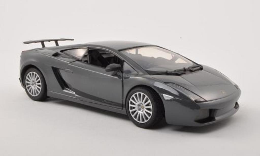 Lamborghini Gallardo Superleggera 1/24 Motormax Superleggera grijs/zwart modelauto