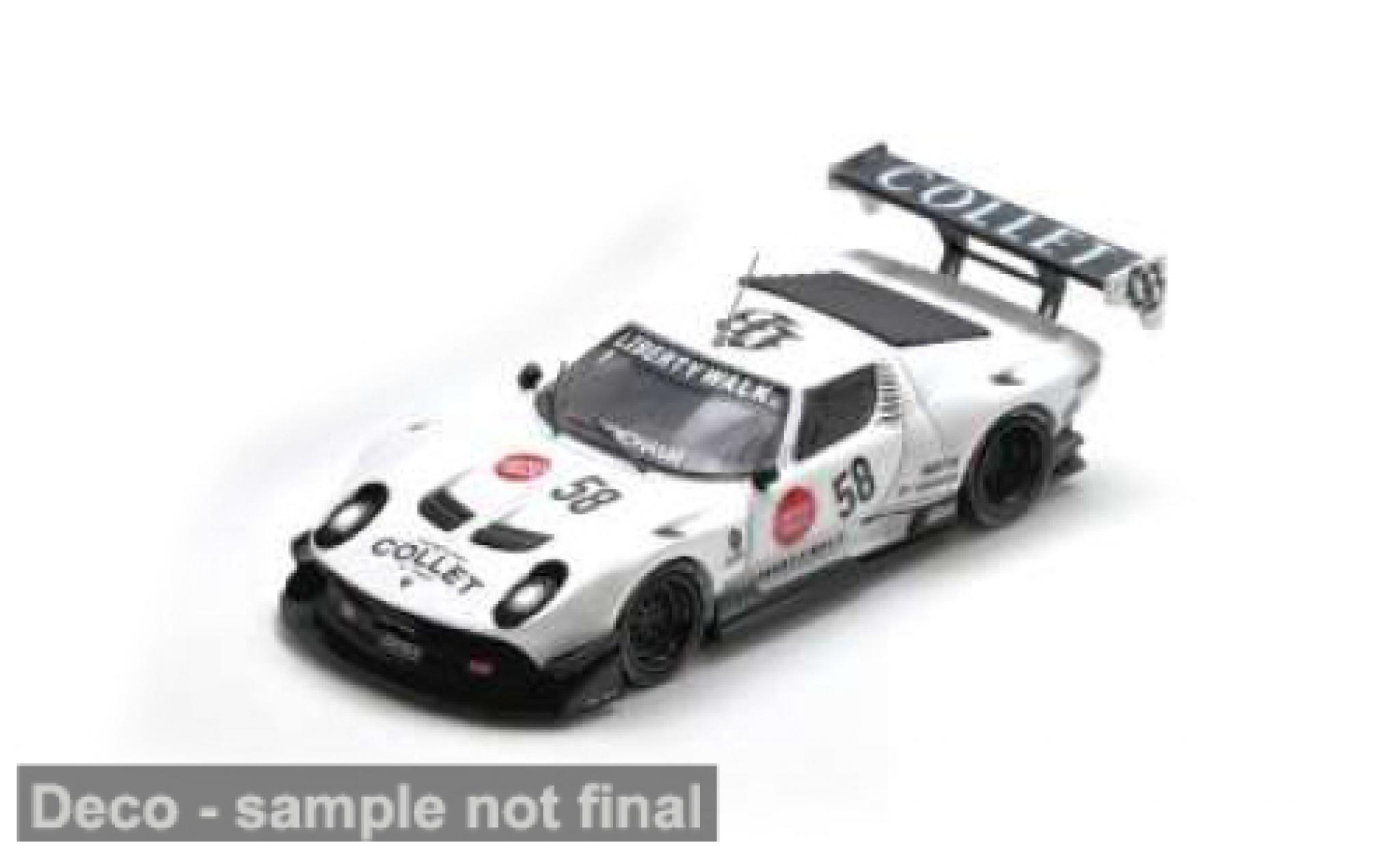 Lamborghini Miura 1/64 INNO64 GT wit/zwart LB-Silhouette Works 1:64 modelauto