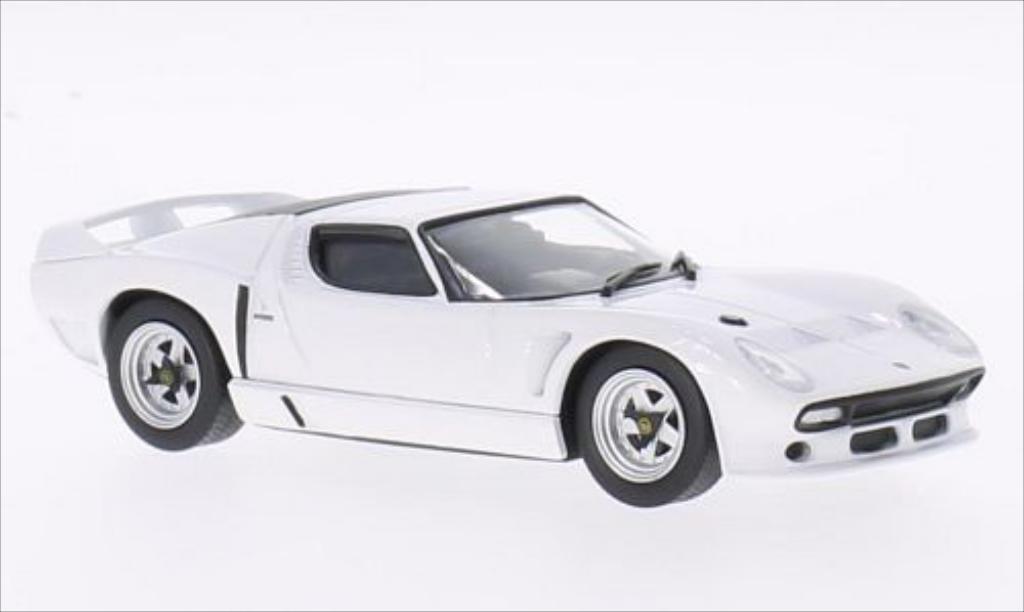 Lamborghini Miura SVJ 1/43 WhiteBox SVJ Roadster wit 1981 modelauto