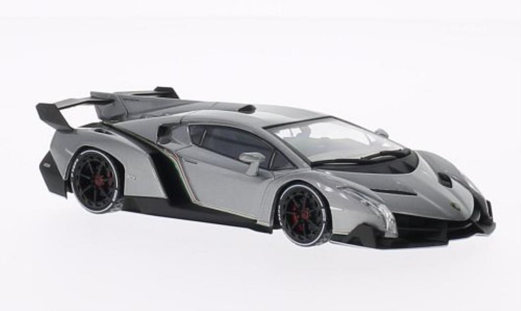 Lamborghini Veneno 1/43 Kyosho grijs mit witem Dekor-Streifen modelauto