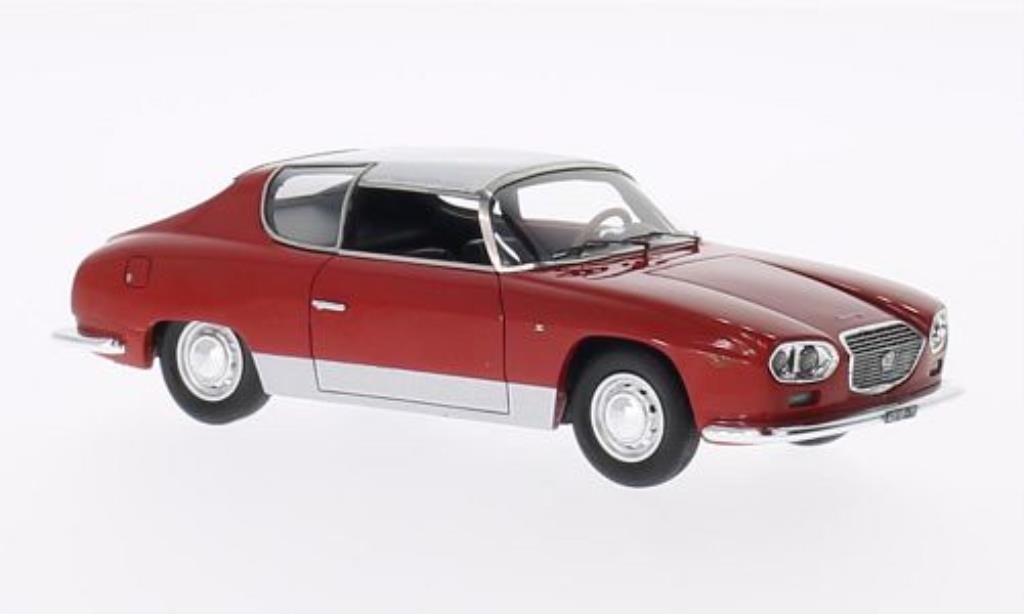 Lancia Flavia 1/43 Neo Sport Zagato rood/grijs 1963 modelauto