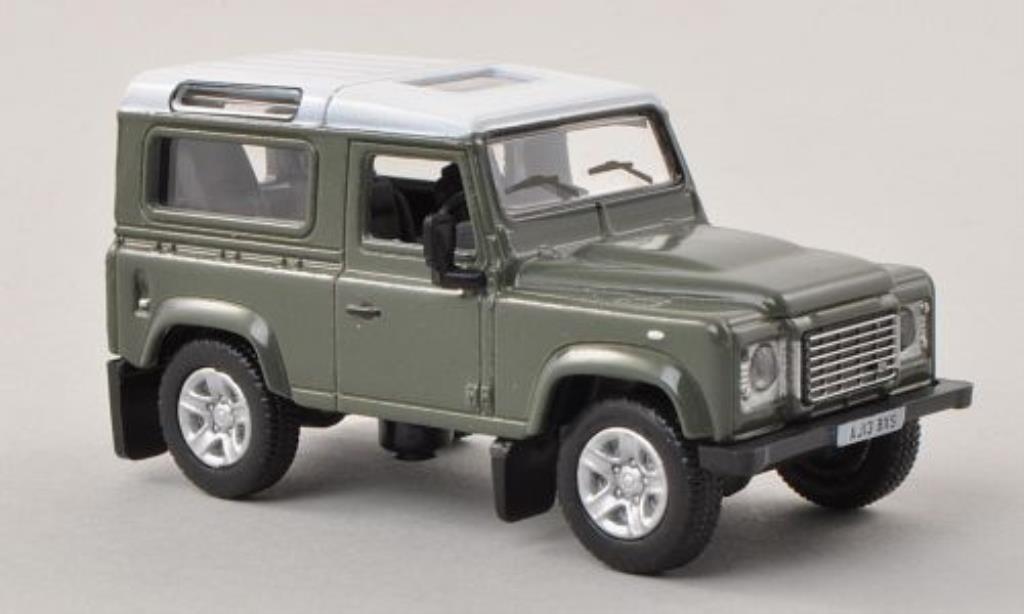 Land Rover Defender 1/76 Oxford 90 Station Wagon grijs/wit modelauto