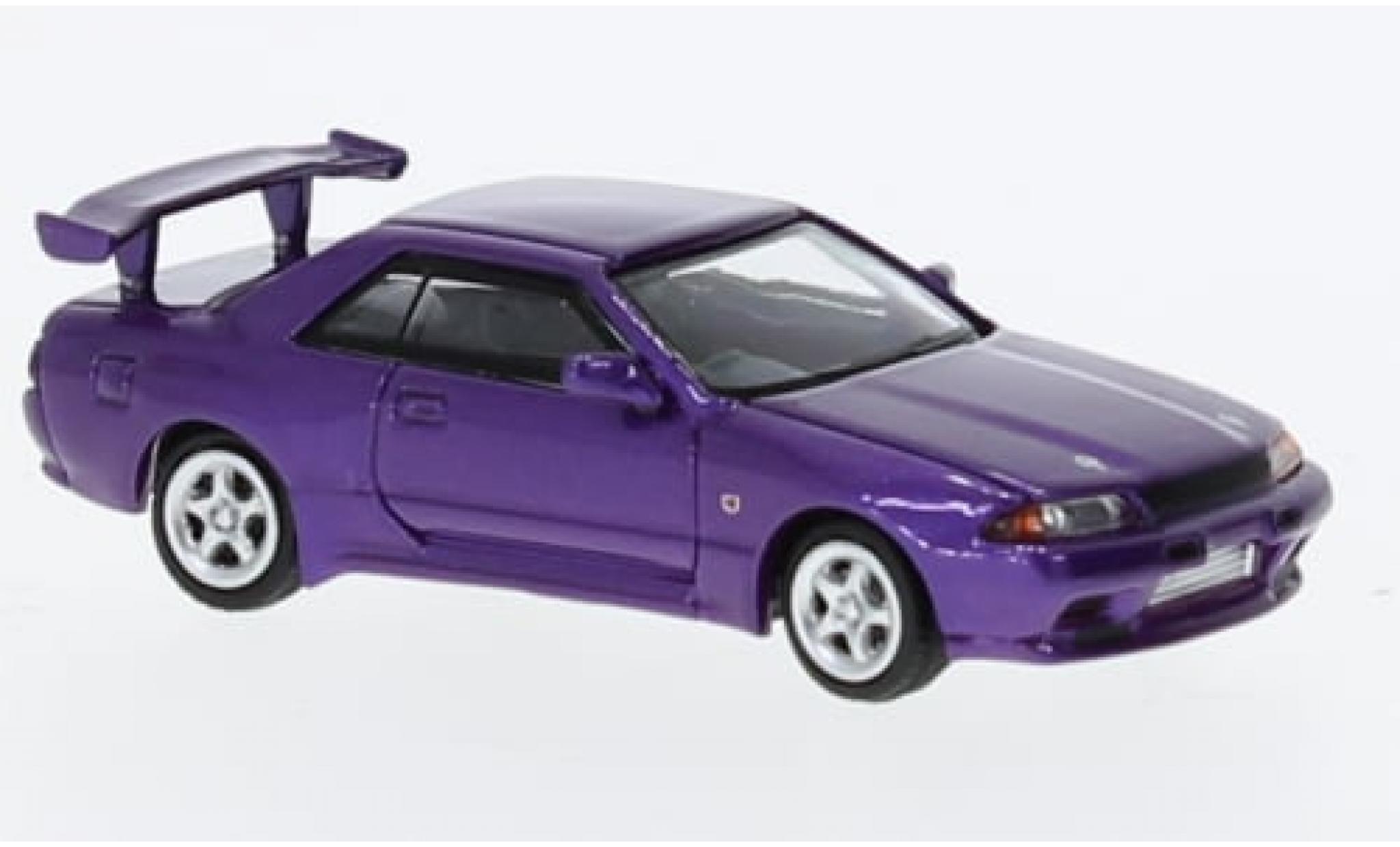Nissan Skyline 1/87 Lang Feng Model GT-R (R32) metallic paars 1:87 modelauto