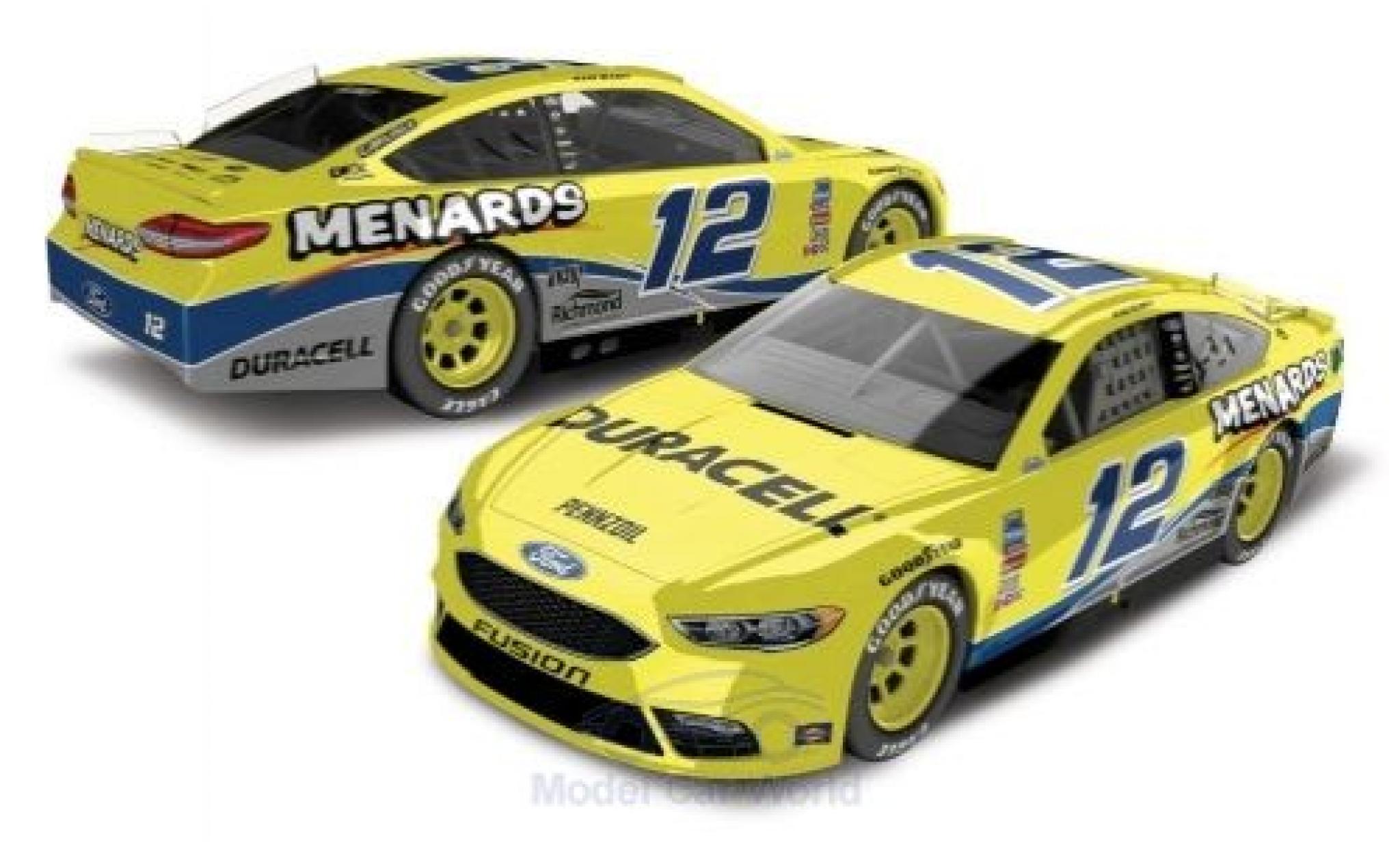 Ford Fusion 1/64 Lionel Racing No.12 Team Penske Menards Nascar 2018 R.Blaney modelauto
