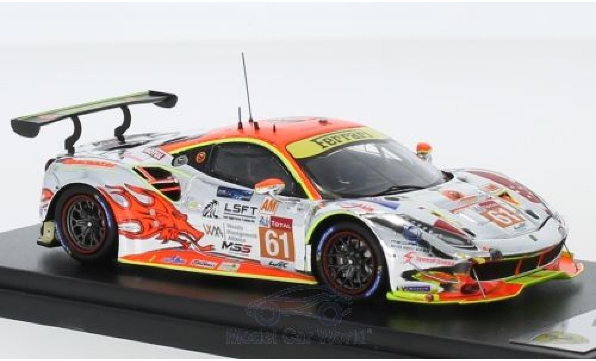 Ferrari 488 1/43 Look Smart GTE No.61 Clearwater Racing 24h Le Mans 2018 W.S.Mok/M.Griffin/K.Sawa modelauto
