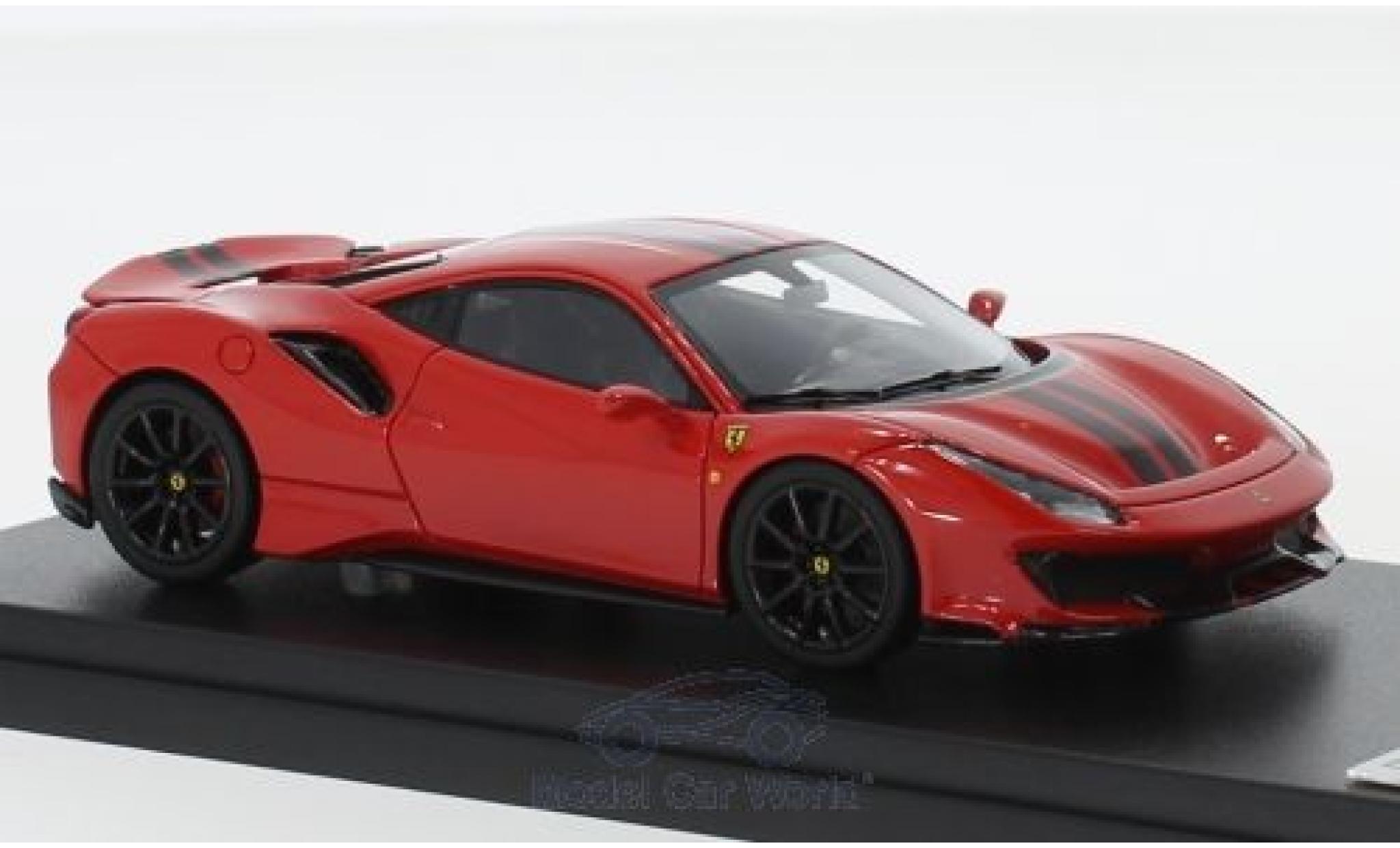 Ferrari 488 1/43 Look Smart Pista rood/zwart 2018 modelauto