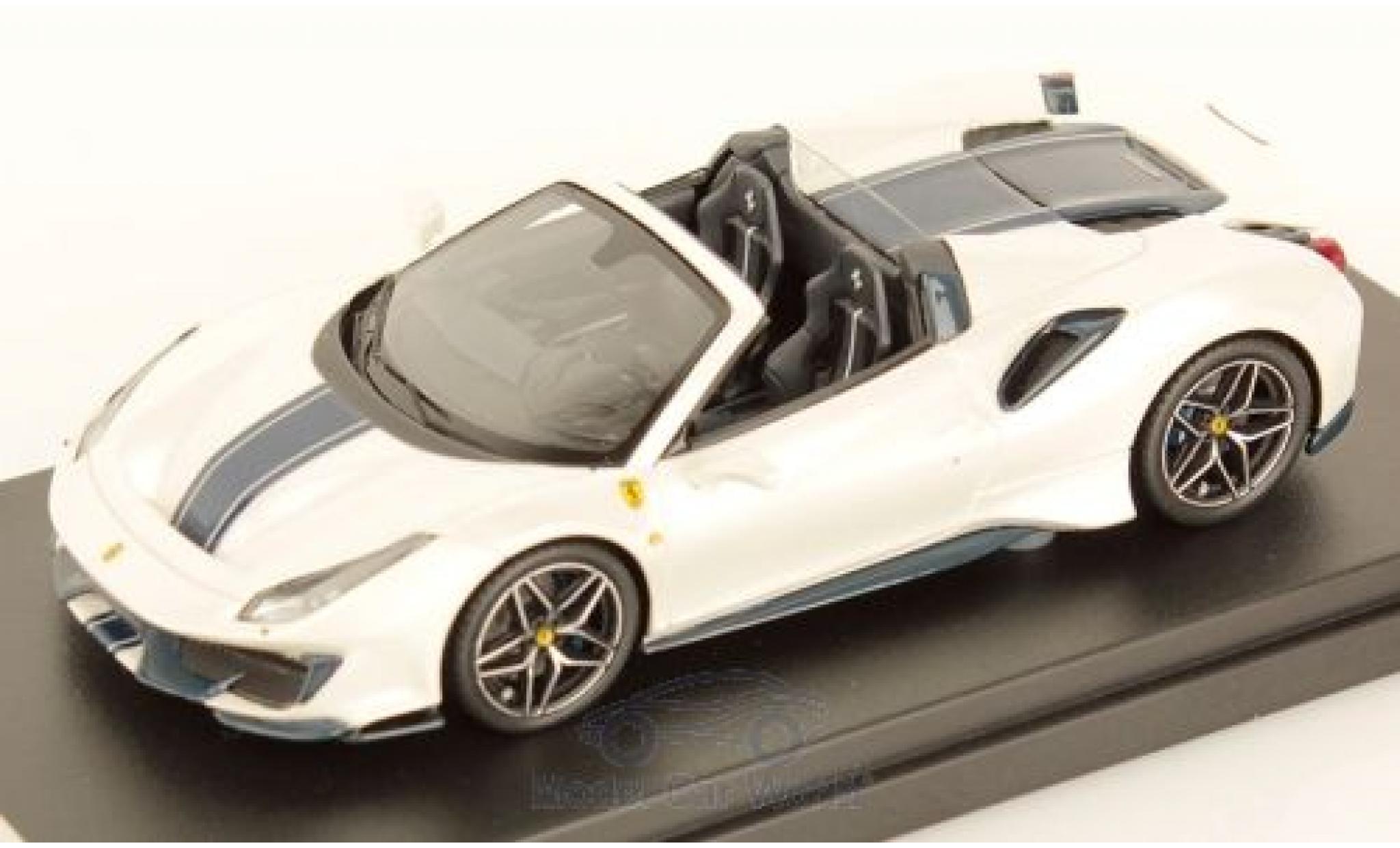 Ferrari 488 1/43 Look Smart Pista Spider metallic wit/zwart 2018 modelauto