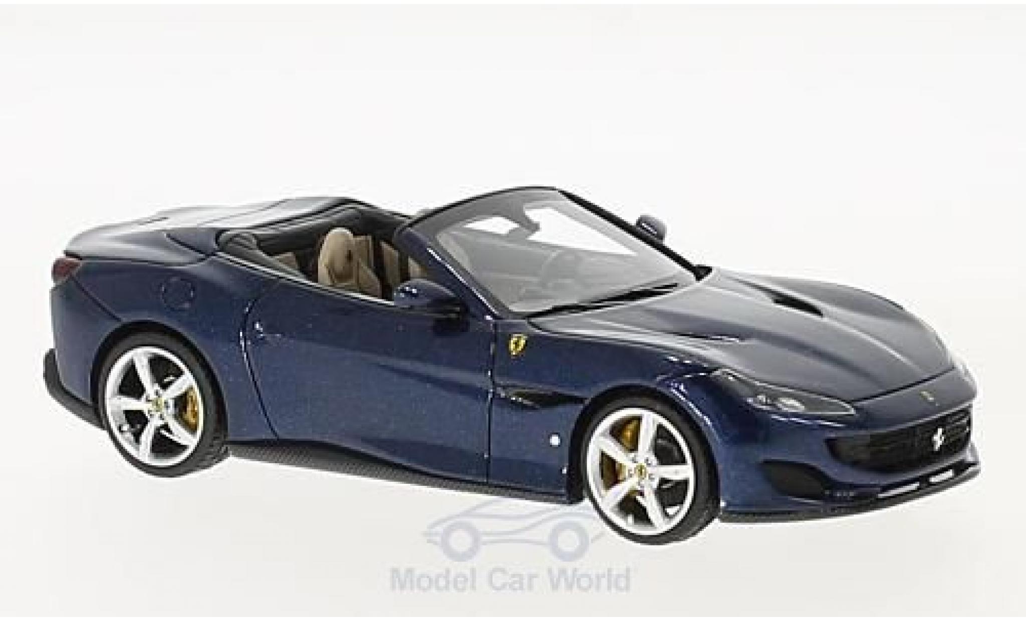 Ferrari Portofino 1/43 Look Smart metallic blauw modelauto