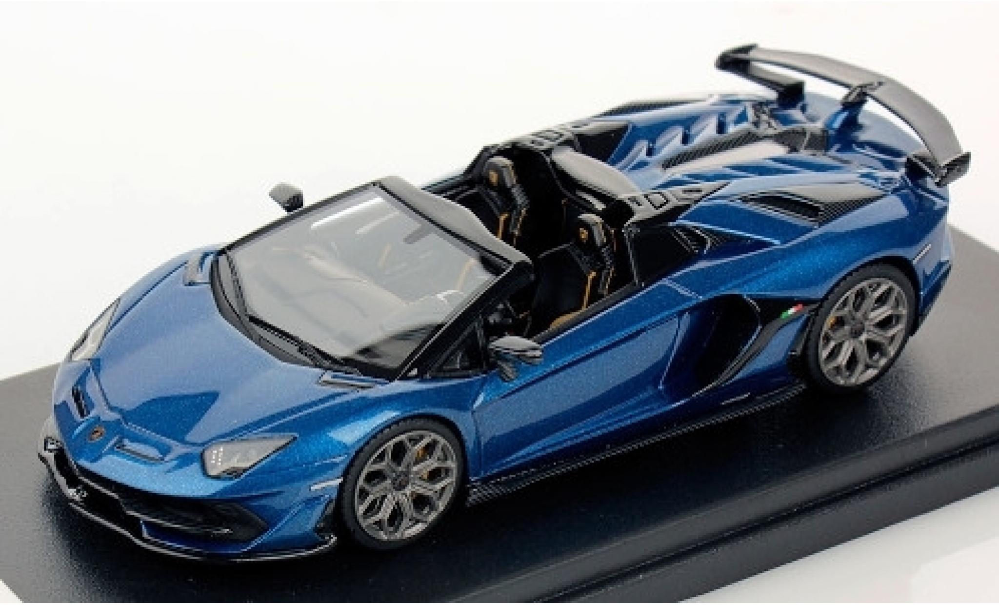 Lamborghini Aventador 1/43 Look Smart SVJ Roadster metallic blauw 2019 modelauto