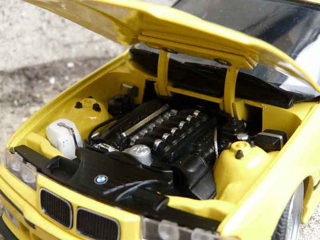 Bmw M3 coupe jaune E36 jantes alu tuning 1/18 Ut Models