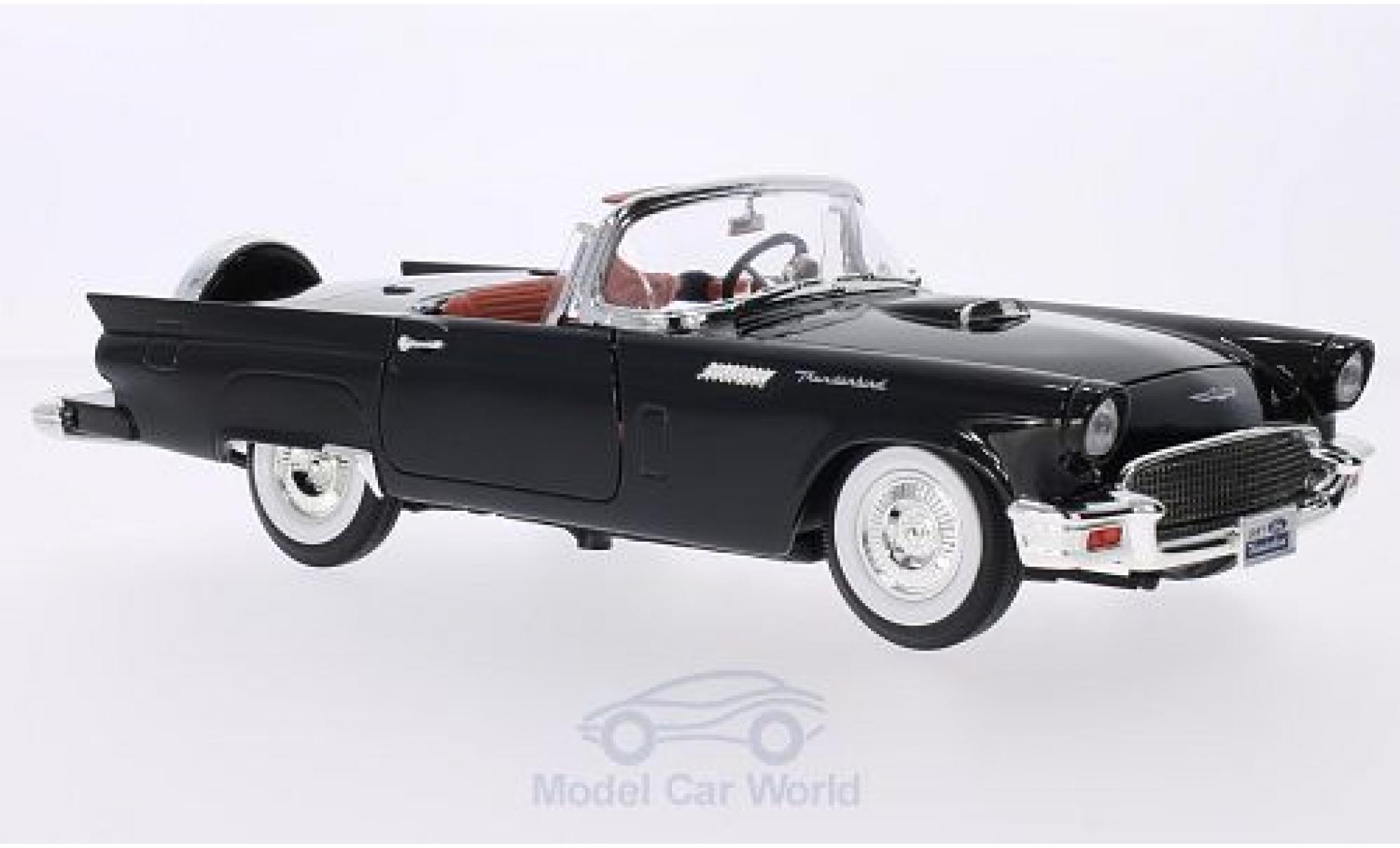 Ford Thunderbird 1/18 Lucky Die Cast zwart 1957 Hardtop liegt bei modelauto