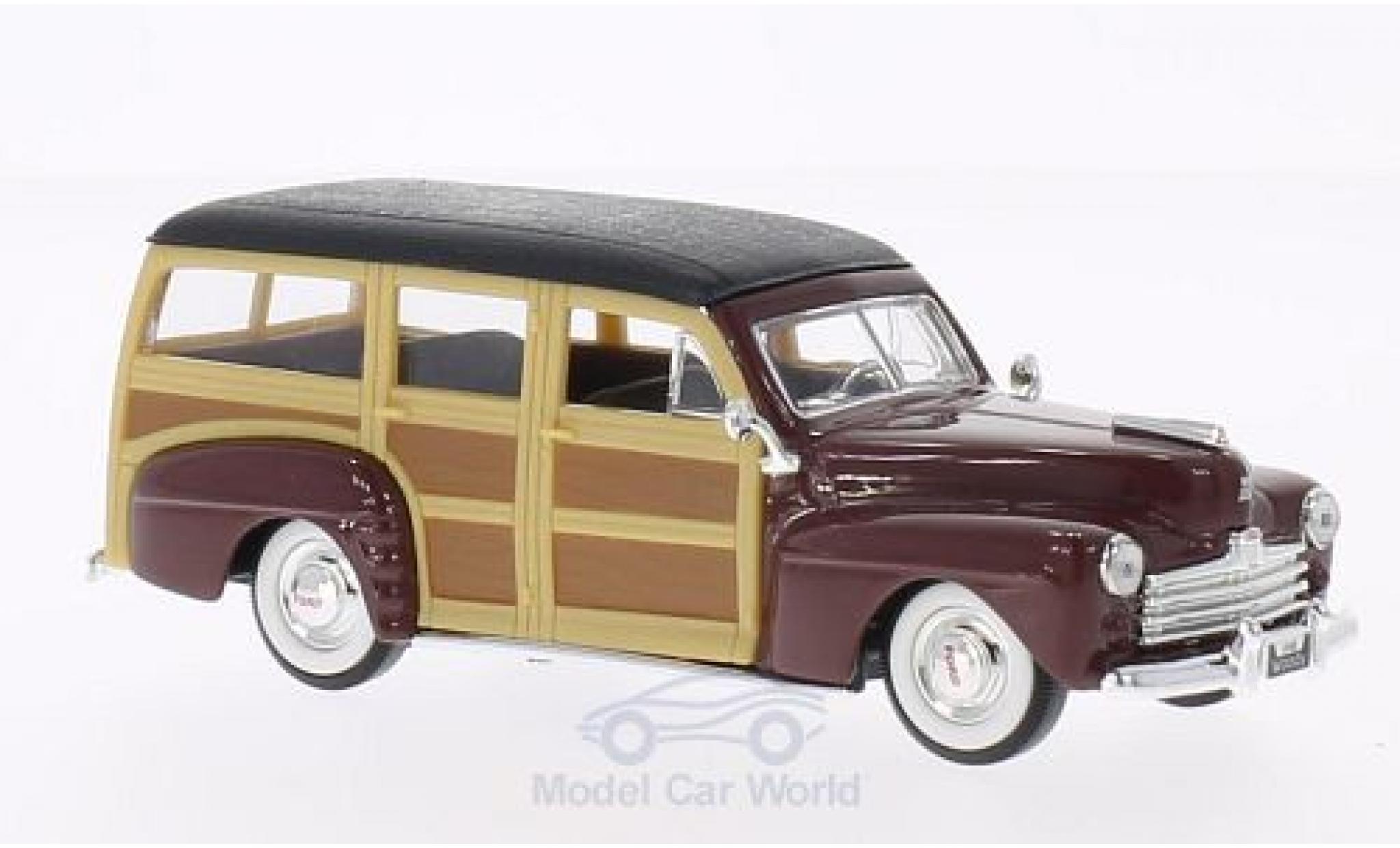 Ford Woody 1/43 Lucky Die Cast rood/zwart 1948 ohne Vitrine modelauto