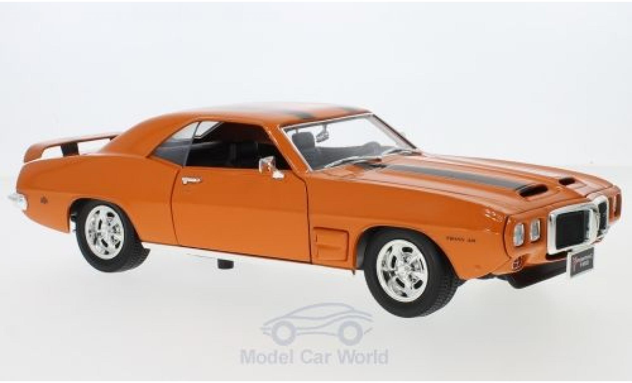 Pontiac Firebird 1969 1/18 Lucky Die Cast Trans Am oranje/zwart 1969 modelauto
