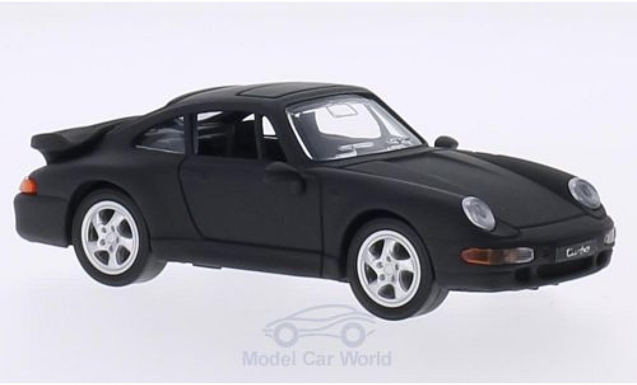 Porsche 993 Turbo 1/43 Lucky Die Cast 911 () Turbo matt-zwart 1996 ohne Vitrine modelauto