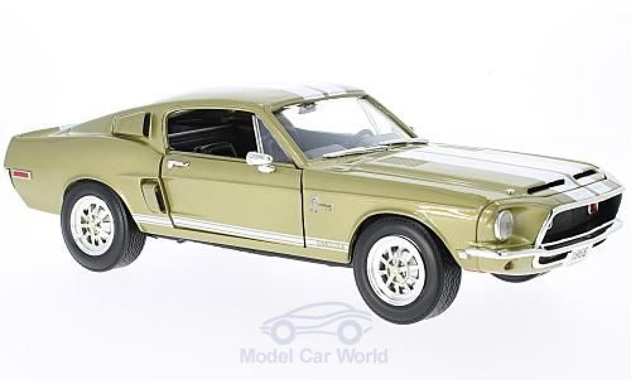 Shelby GT 1/18 Lucky Die Cast -500KR gold/wit modelauto