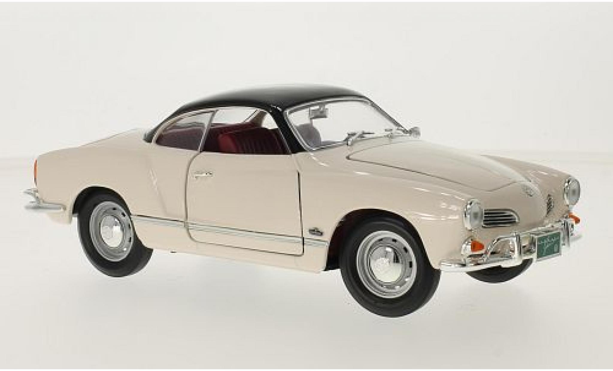 Volkswagen Karmann 1/18 Lucky Die Cast Ghia wit/zwart 1966 modelauto