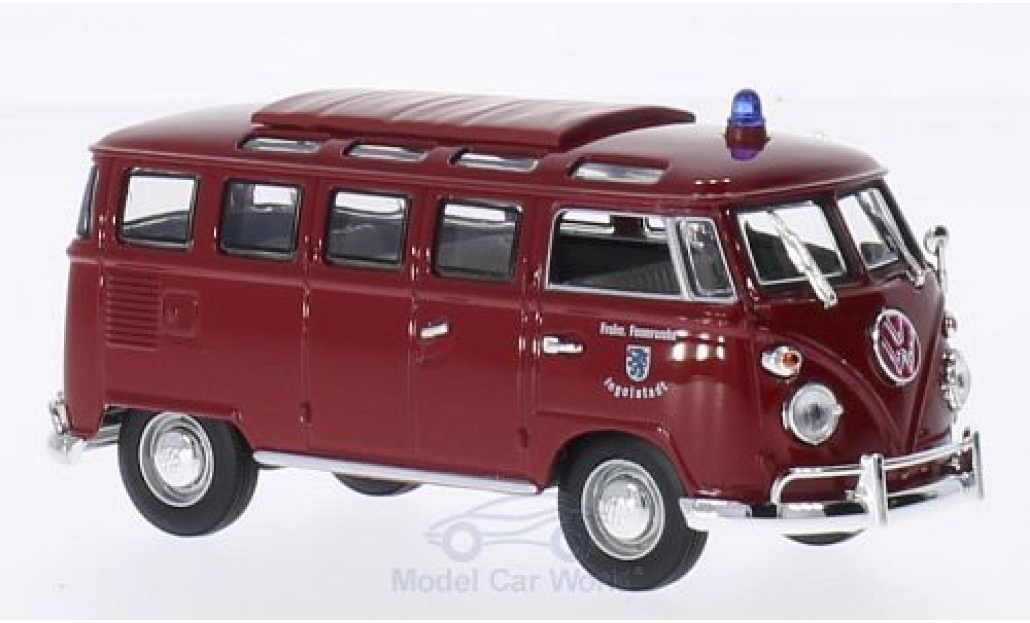 Volkswagen T1 B 1/43 Lucky Die Cast Samba Brandweer Ingolstadt 1962 modelauto