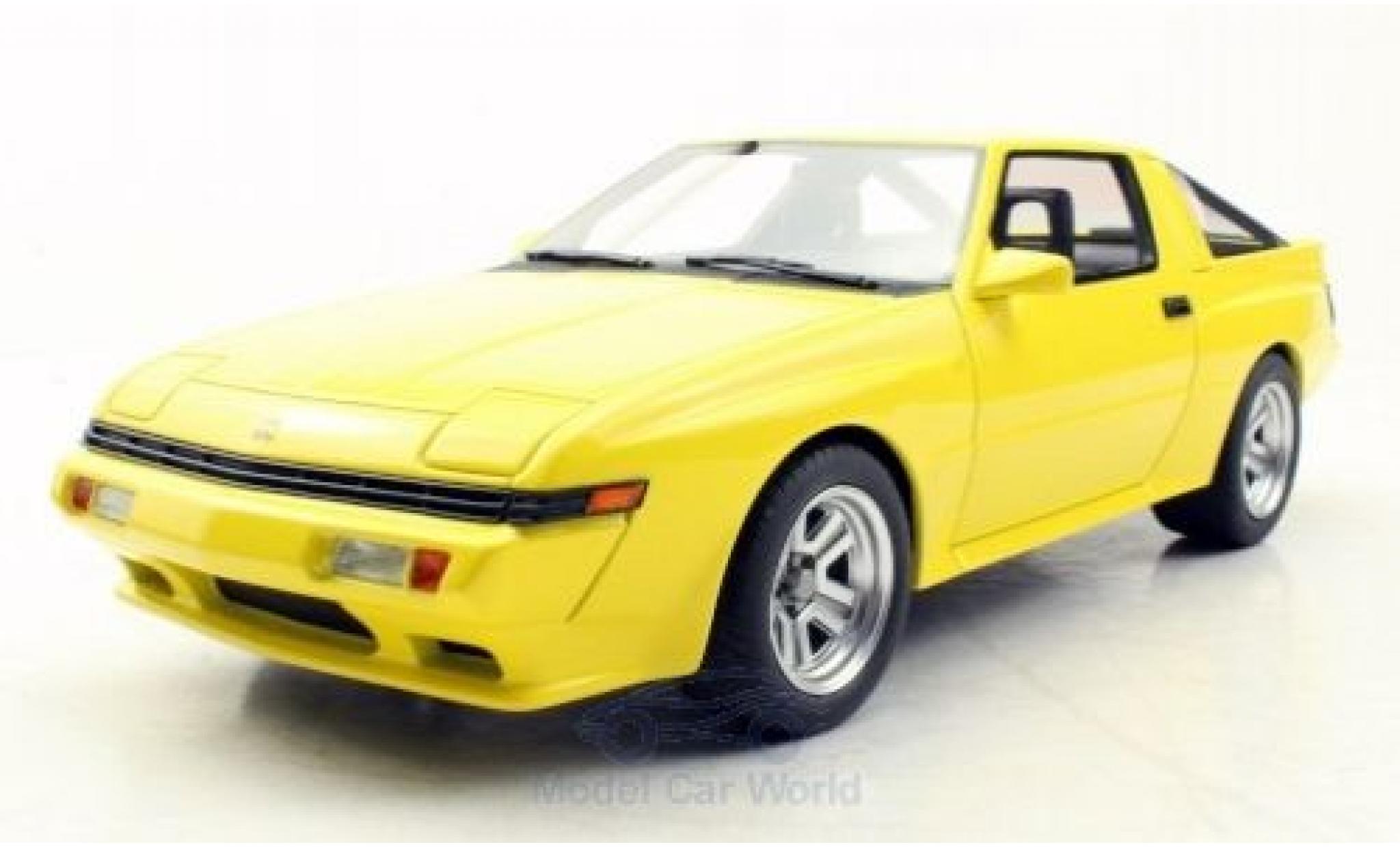 Mitsubishi Starion 1/18 Lucky Step Models geel 1987 modelauto