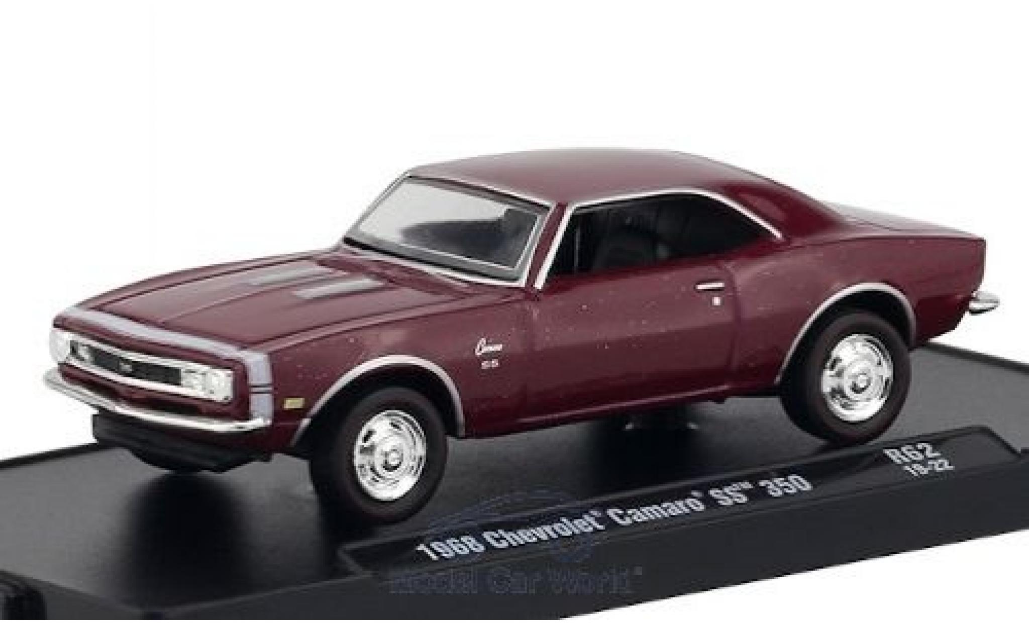 Chevrolet Camaro 1/64 M2 Machines SS 350 metallic rood/wit 1968 modelauto