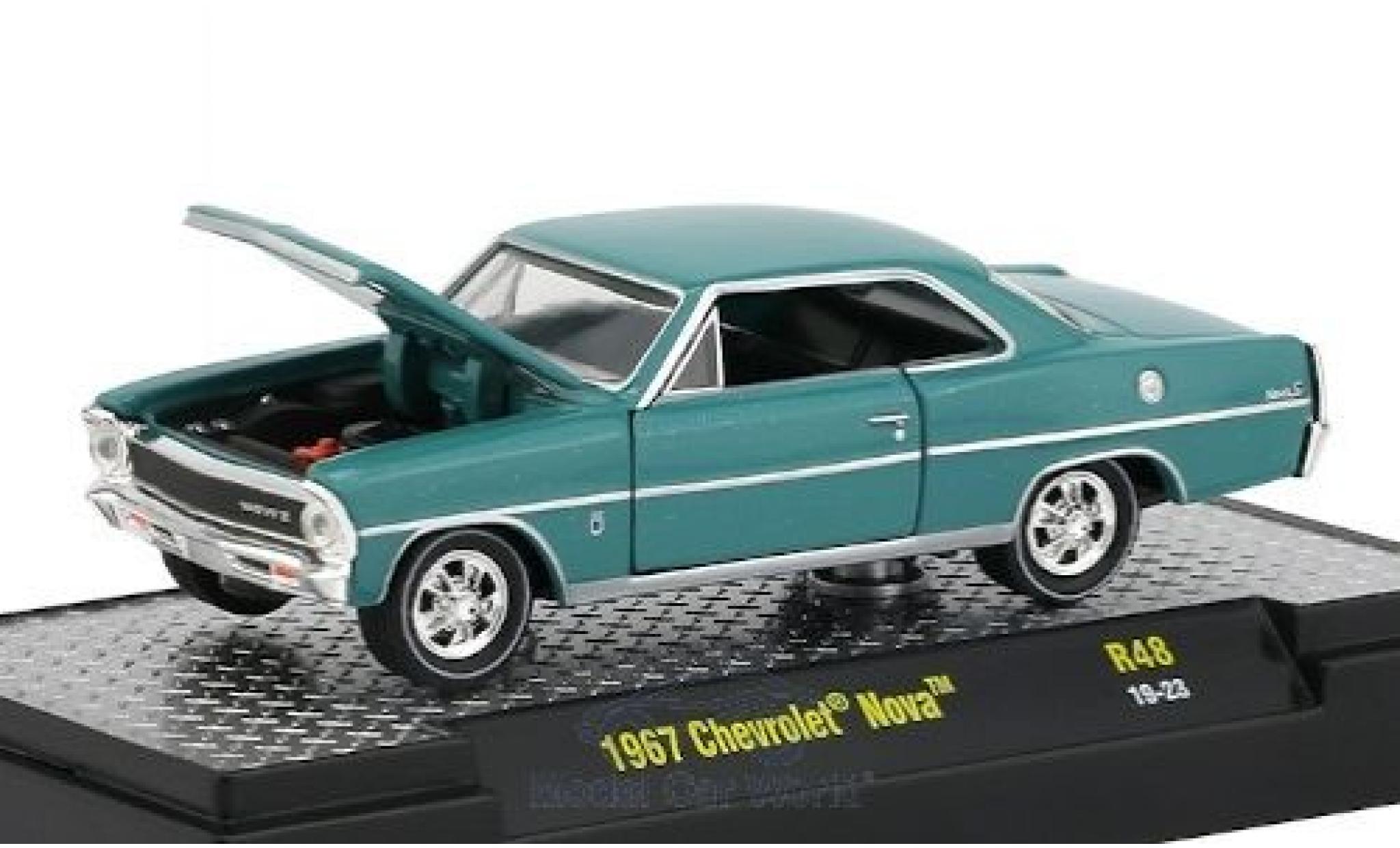 Chevrolet Nova 1/64 M2 Machines blauw 1967 modelauto