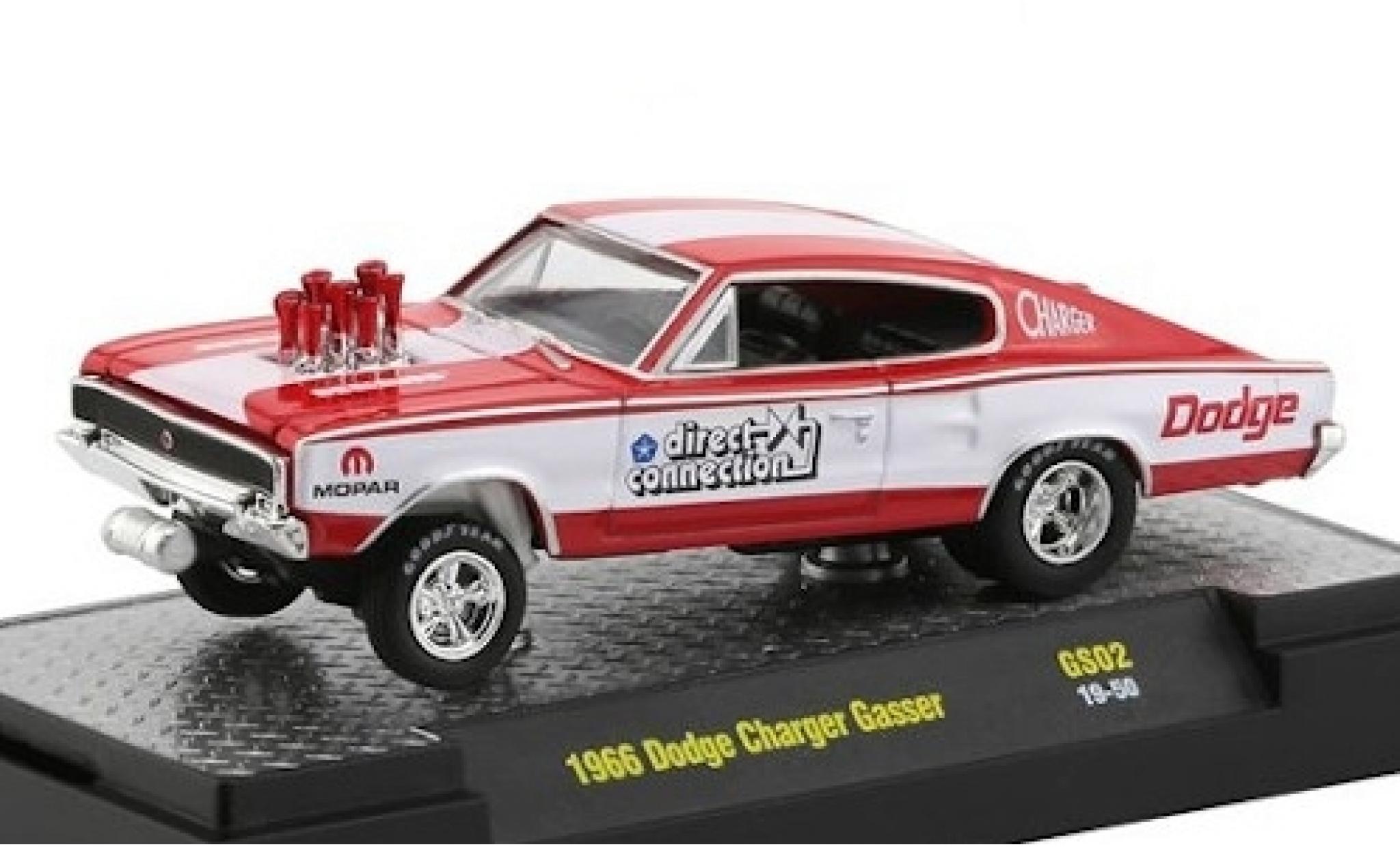 Dodge Charger 1/64 M2 Machines Gasser rood/wit Chrysler Direct Connection 1966 modelauto