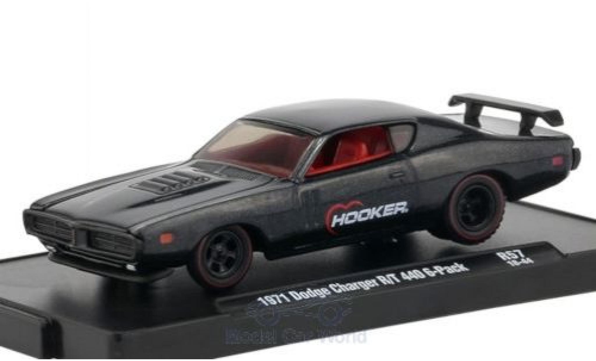 Dodge Charger 1/64 M2 Machines R/T 440 6-Pack metallic anthrazit Hooker 1971 modelauto