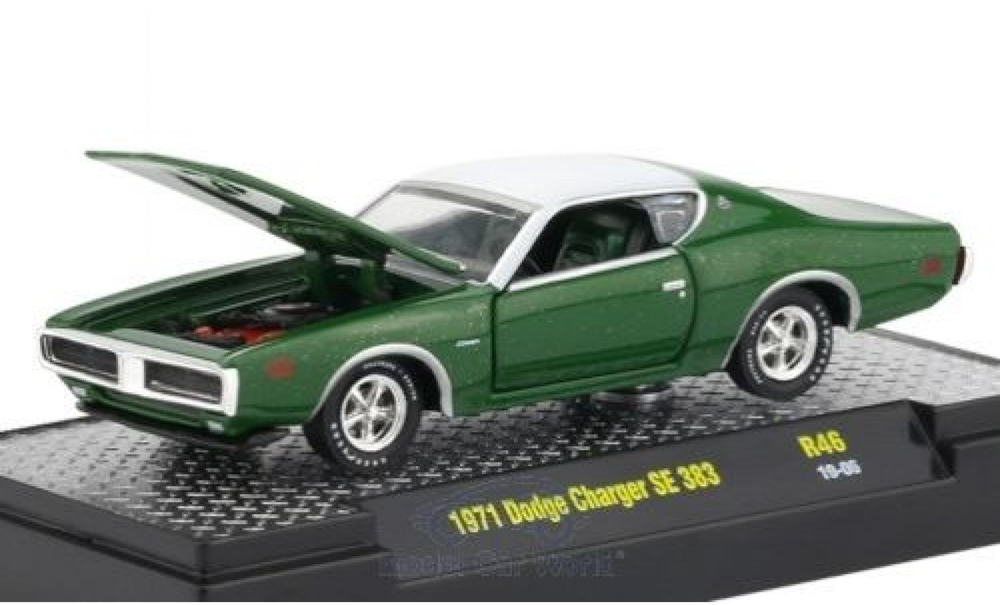 Dodge Charger 1/64 M2 Machines SE 383 groen/wit 1971 modelauto