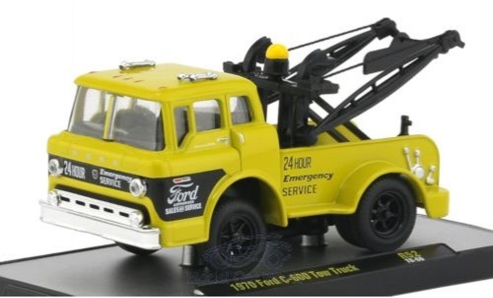 Ford C600 1/64 M2 Machines C-600 Tow Truck geel/zwart 1970 modelauto