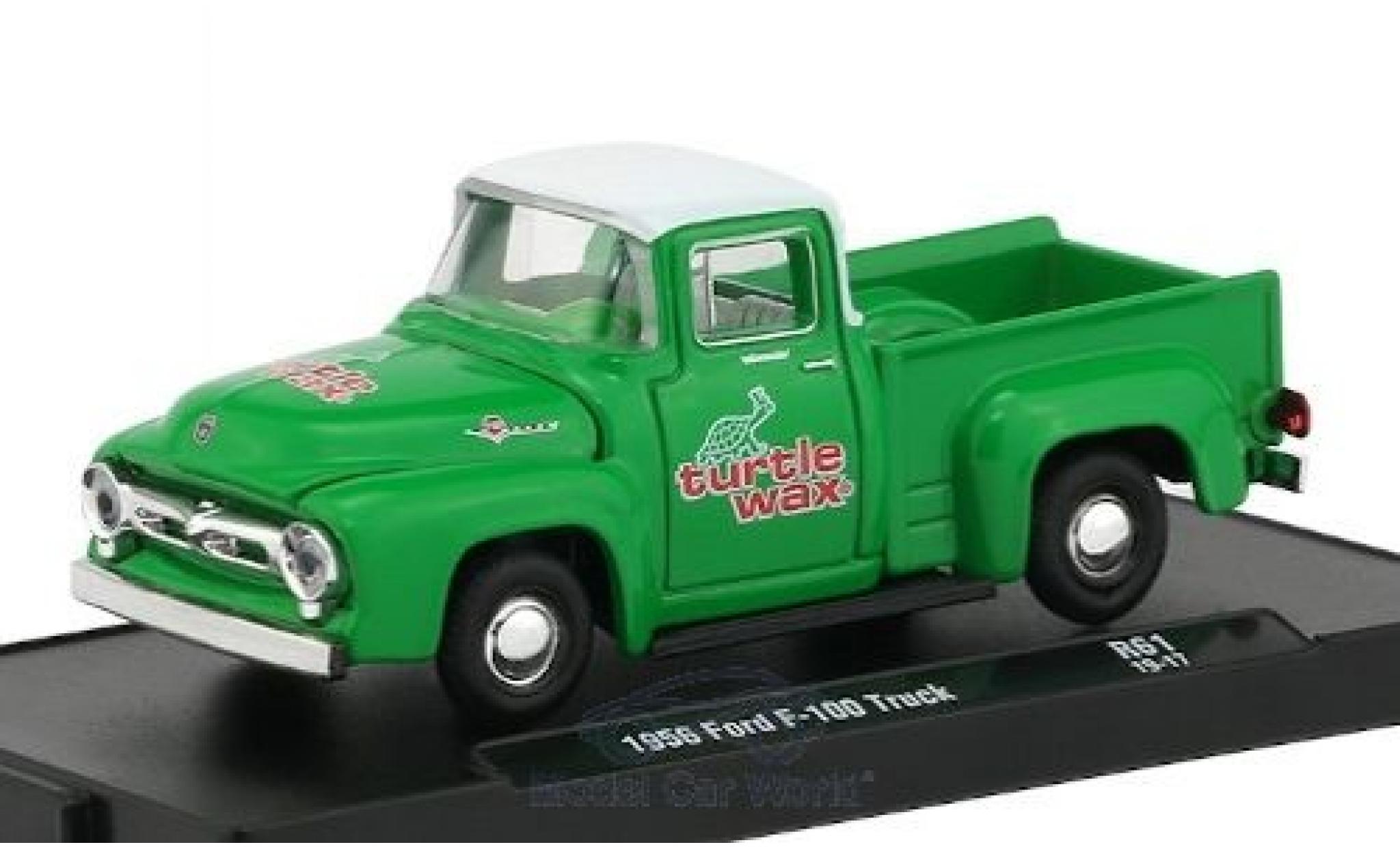 Ford F-1 1/64 M2 Machines 00 groen/wit Turtle Wax 1956 modelauto