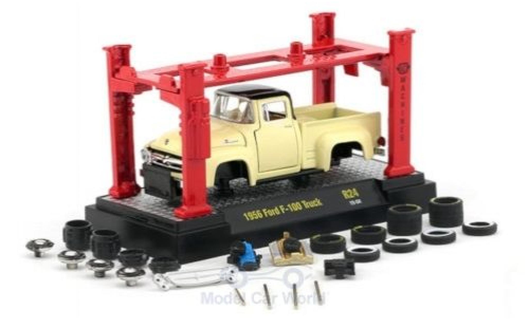 Ford F-1 1/64 M2 Machines 00 beige/zwart 1956 Model-Kit Bausatz inklusive 4 Ersatzr&auml;dern modelauto