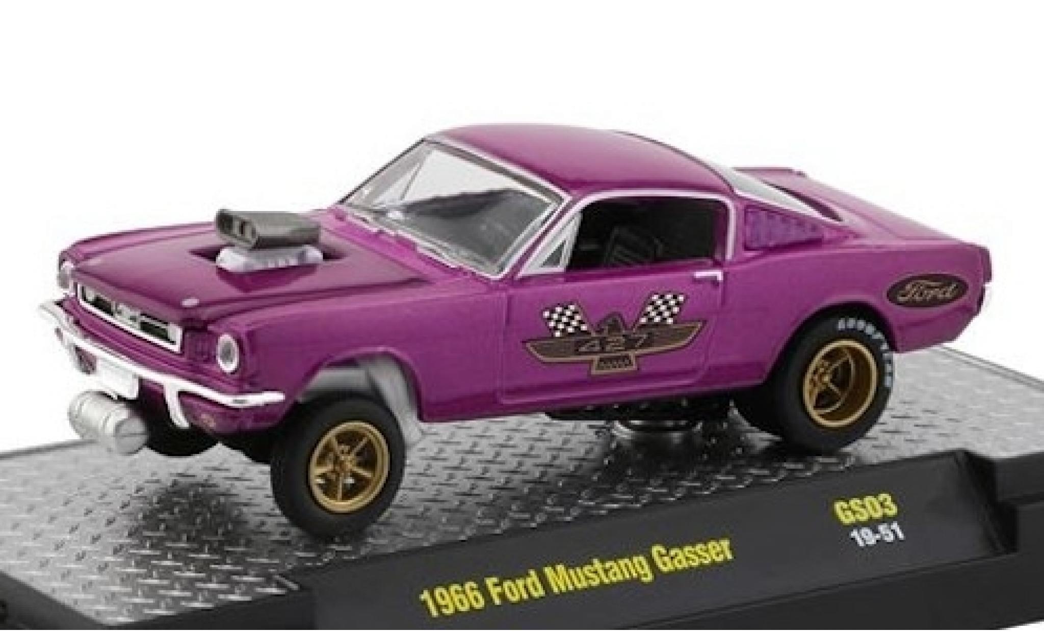 Ford Mustang 1/64 M2 Machines Gasser metallic lila 427 1966 modelauto