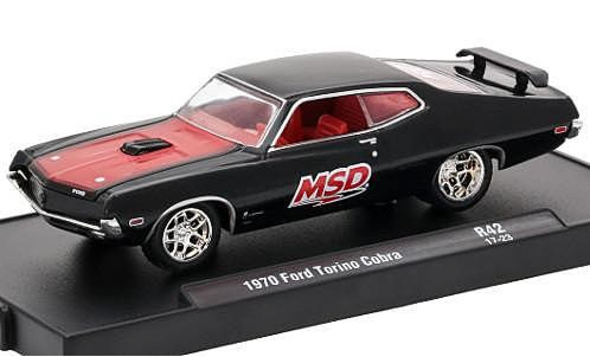 Ford Torino 1/64 M2 Machines Cobra zwart/rood MSD 1970 voiture-Drivers Release 42 sans Vitrine modelauto