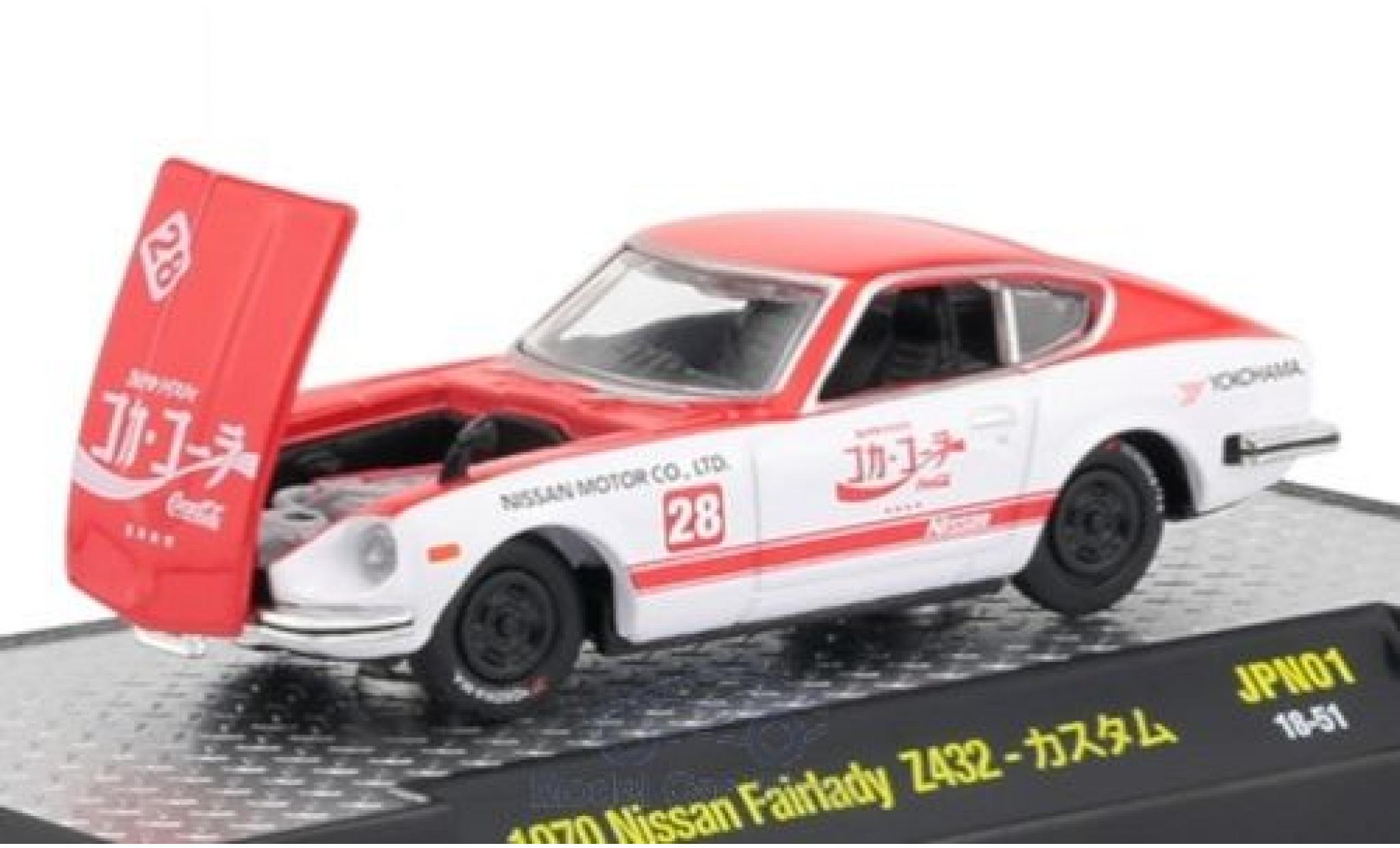 Nissan Fairlady Z Z432 1/64 M2 Machines 432 rood/wit Coca Cola 1970 modelauto