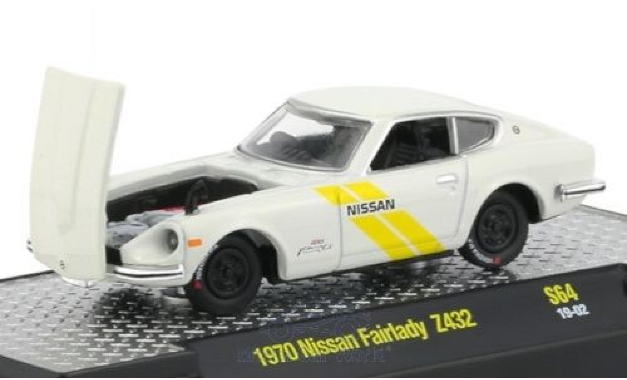 Nissan Fairlady Z 1/64 M2 Machines 432 wit/Dekor RHD 1970 modelauto