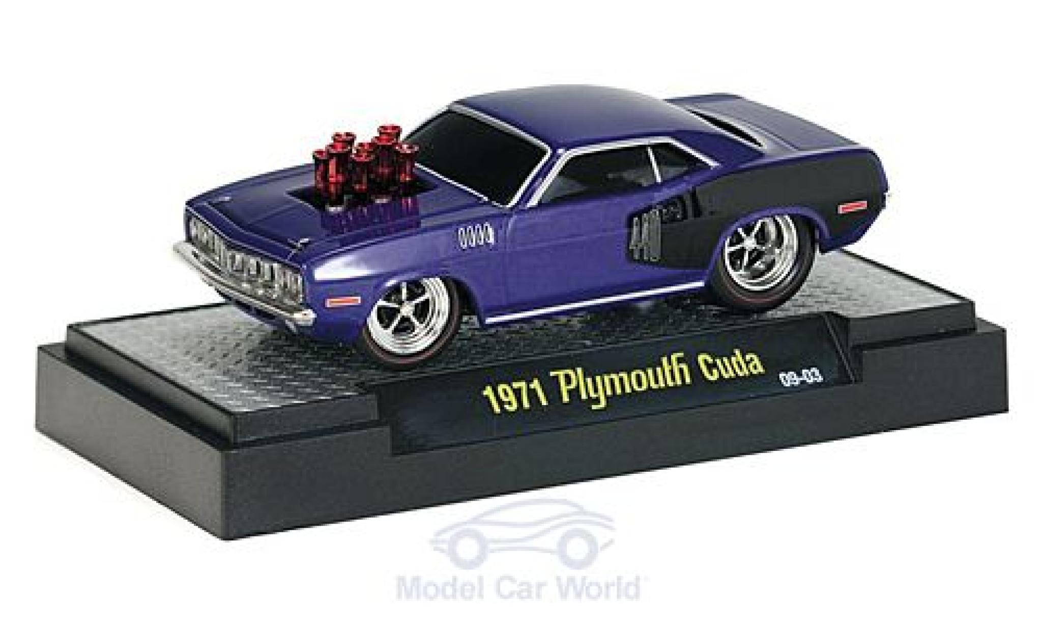 Plymouth Cuda 1971 1/64 M2 Machines 440 Tuning metallic lila 1971 modelauto