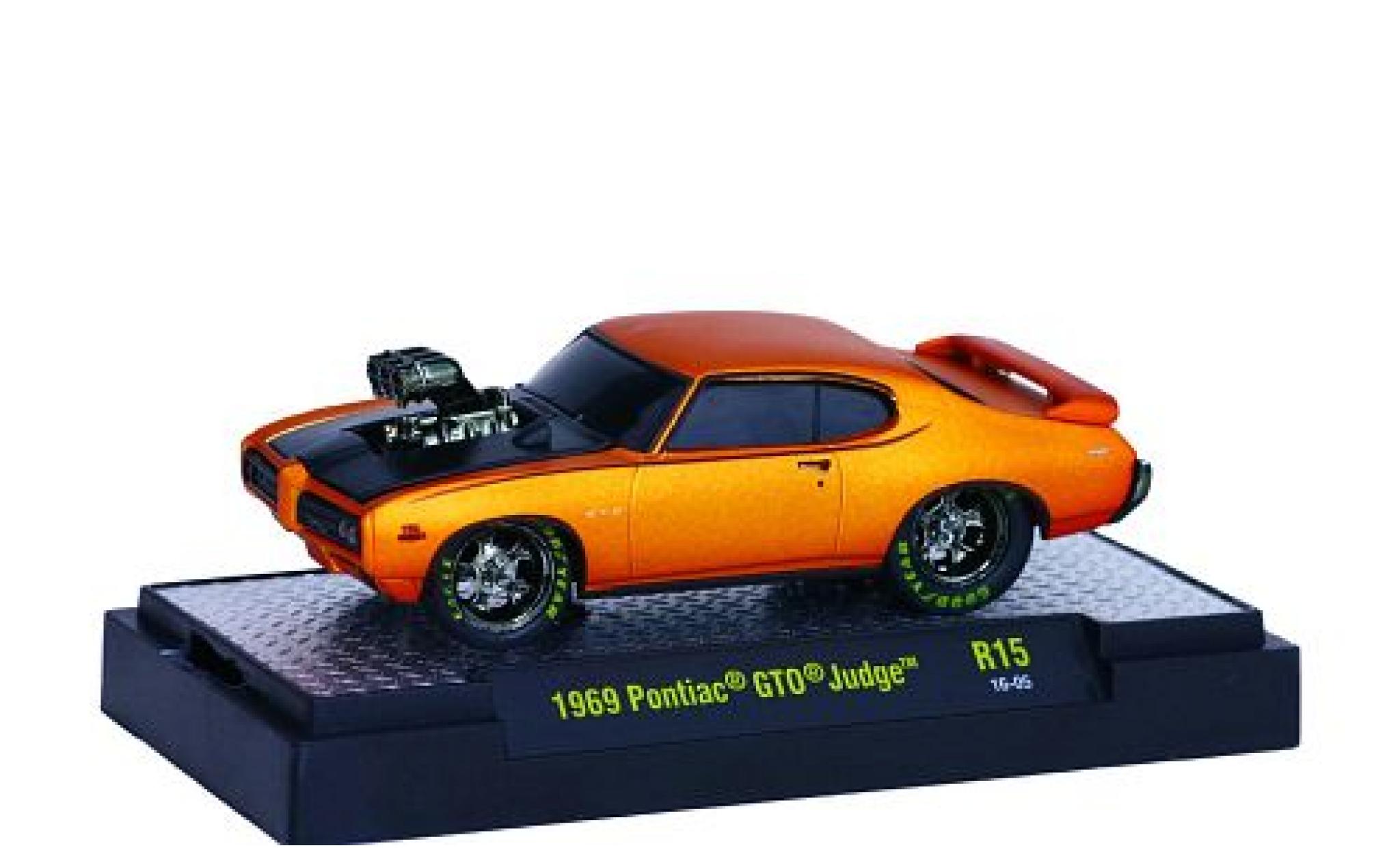 Pontiac GTO 1/64 M2 Machines Judge matt-bronze/matt-zwart 1969 Ground Pounders modelauto