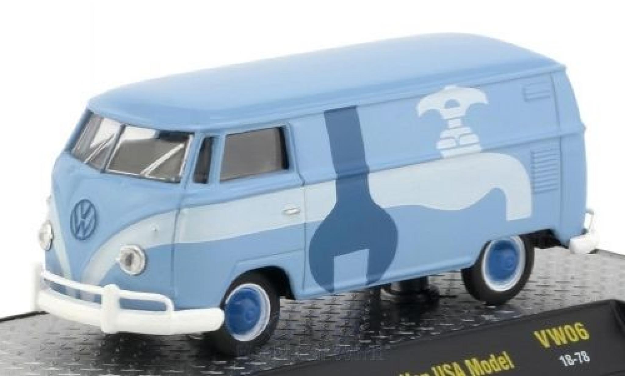 Volkswagen T1 B 1/64 M2 Machines Bestelwagen blauw/Dekor 1960 USA-Version modelauto