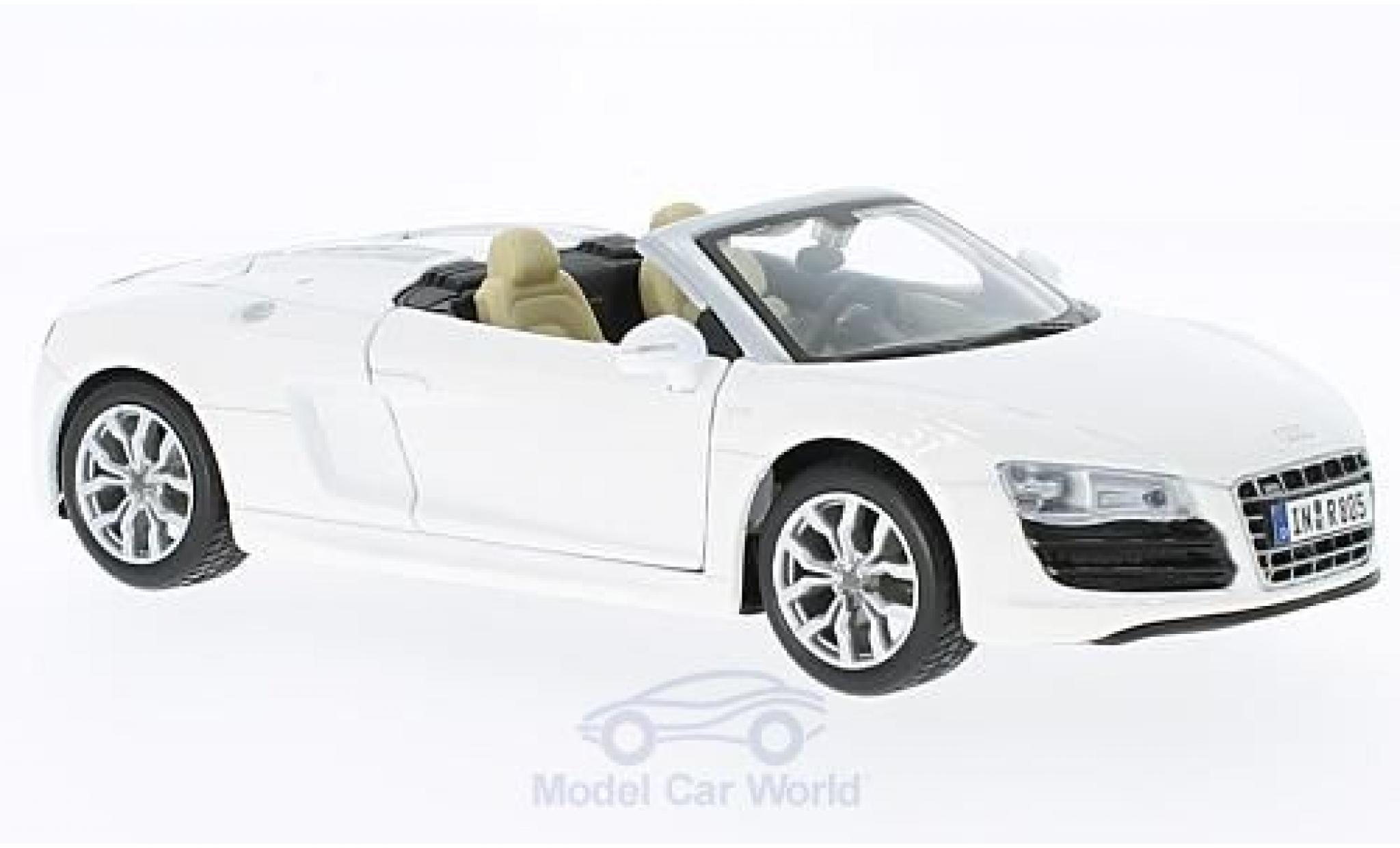 Audi R8 1/24 Maisto Spyder wit modelauto