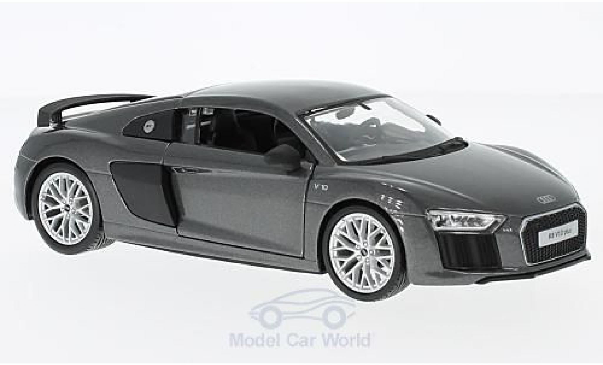 Audi R8 1/24 Maisto V10 Plus metallic grijs modelauto