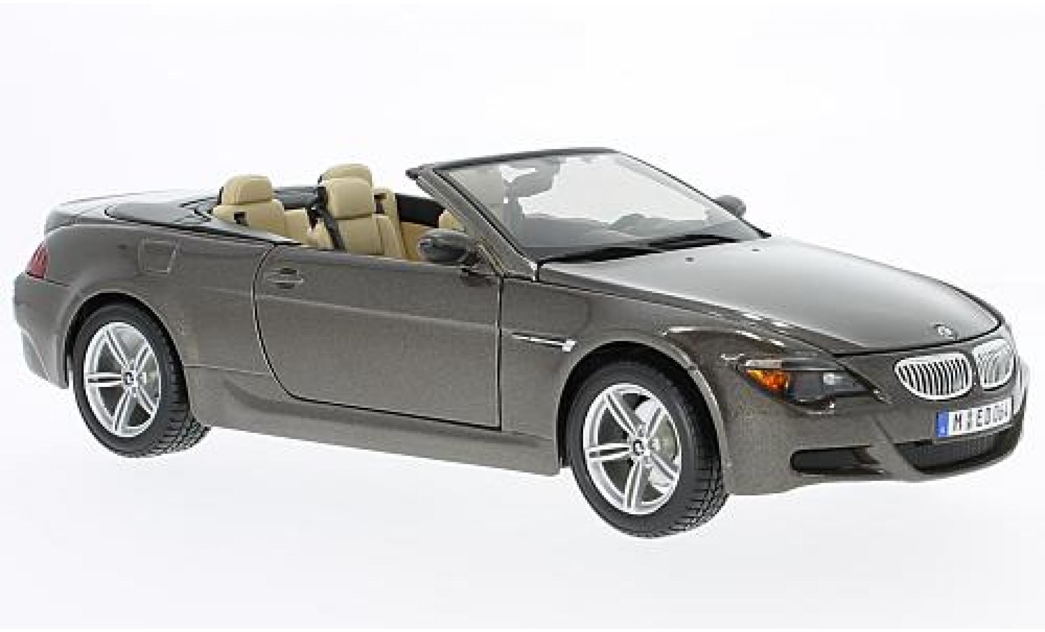 Bmw M6 1/18 Maisto Cabriolet (E64) metallic bruin modelauto