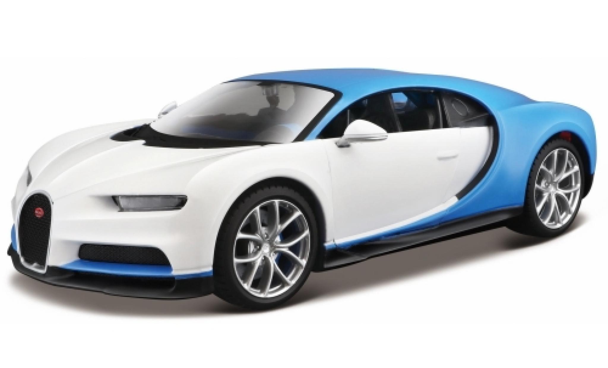 Bugatti Chiron 1/24 Maisto wit/blauw modelauto